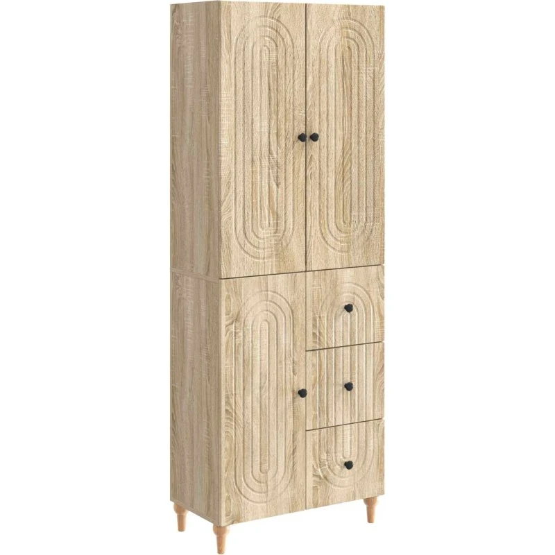 vidaXL Skab Sæt 2 stk 66 x 34,5 x 90 cm Konstrueret Træ Sonoma-Ege