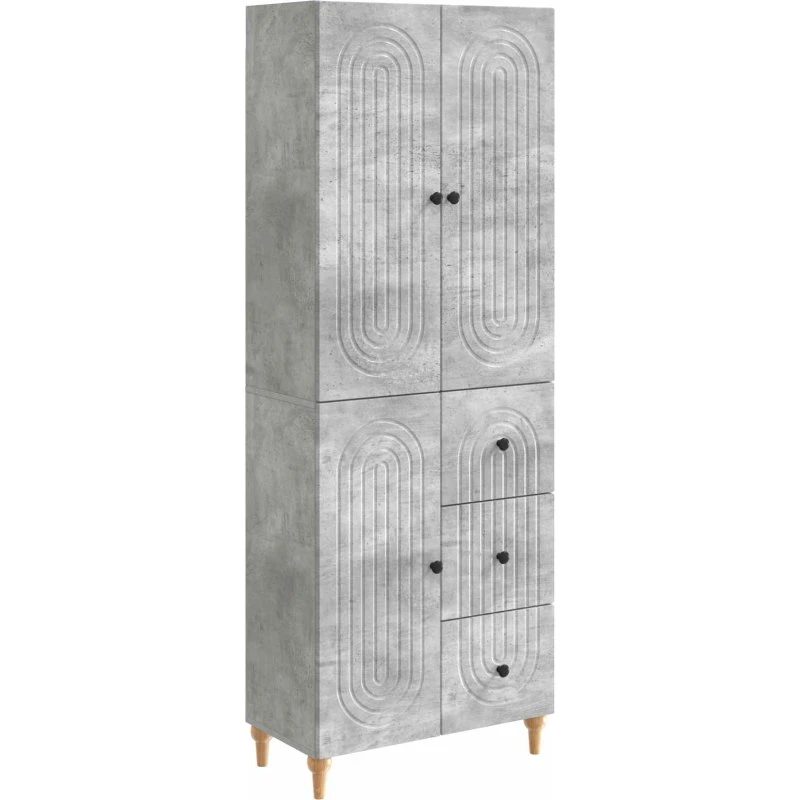 vidaXL Skab Sæt 2 stk 66 x 34,5 x 90 cm Betongrå Konstrueret Træ