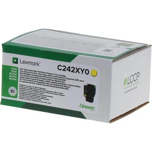 Lexmark C242XY0 Gul, Extra High Yield, 3500 sider