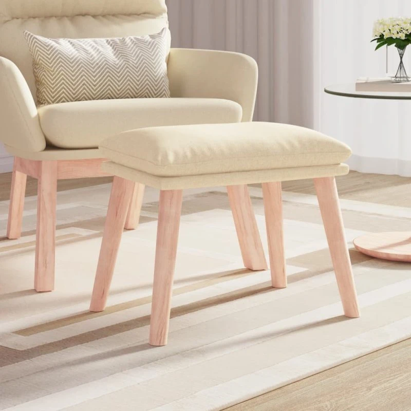 vidaXL Fodskammel 45x29,5x35 cm Creme