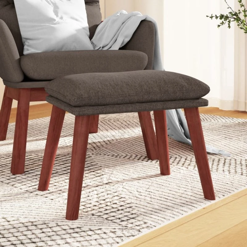 vidaXL Fodskammel 45x29,5x35 cm Stof Gråbrun