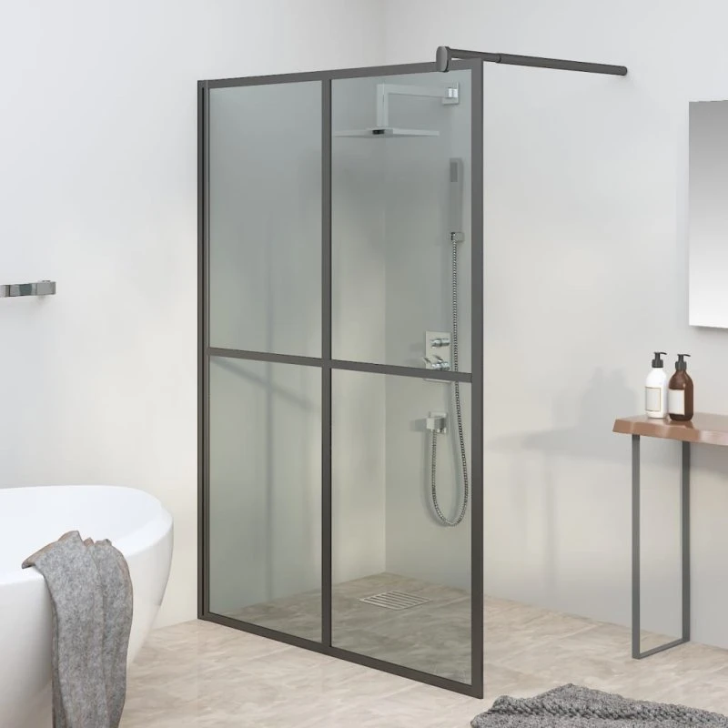 vidaXL Brusevæg 140x195 cm mørk hærdet glas