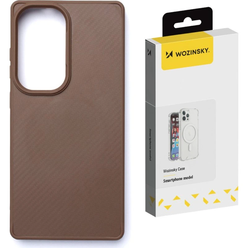 Wozinsky Carbon Fiber MagSafe Cover til Samsung Galaxy S25, Brun