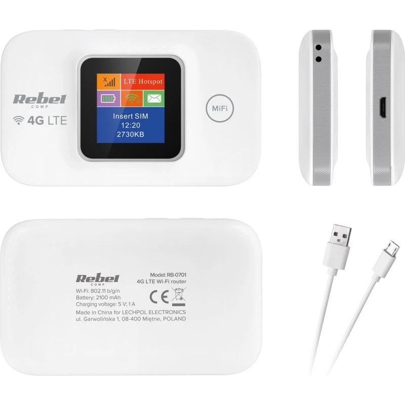Rebel RB-0701 4G LTE mobil router med batteri