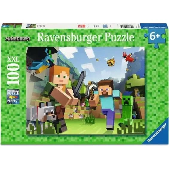Ravensburger Minecraft Steve & Alex XXL Puslespil, 100 brikker