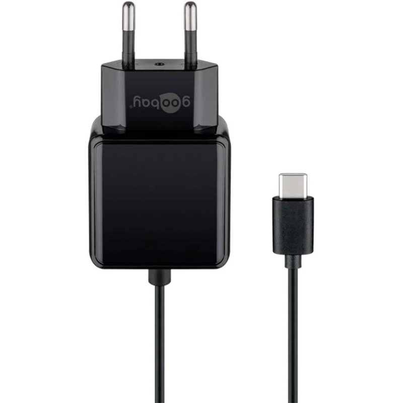 Goobay USB‑C strømforsyning 5V/3A (15W) med 1,5 m kabel – sort