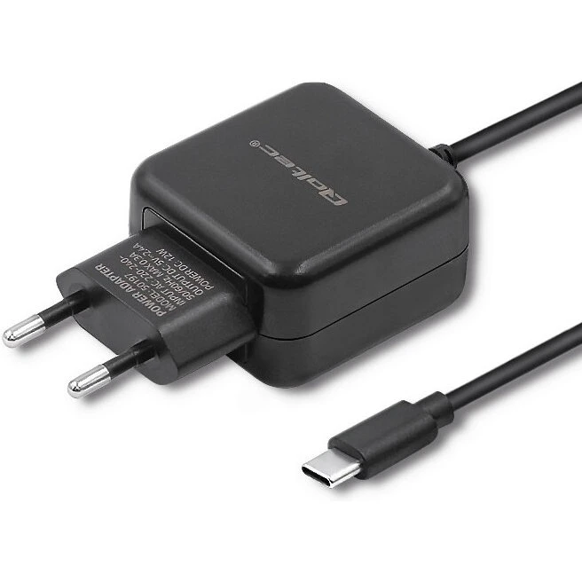 Qoltec vægoplader USB-C 12W - sort (50197)