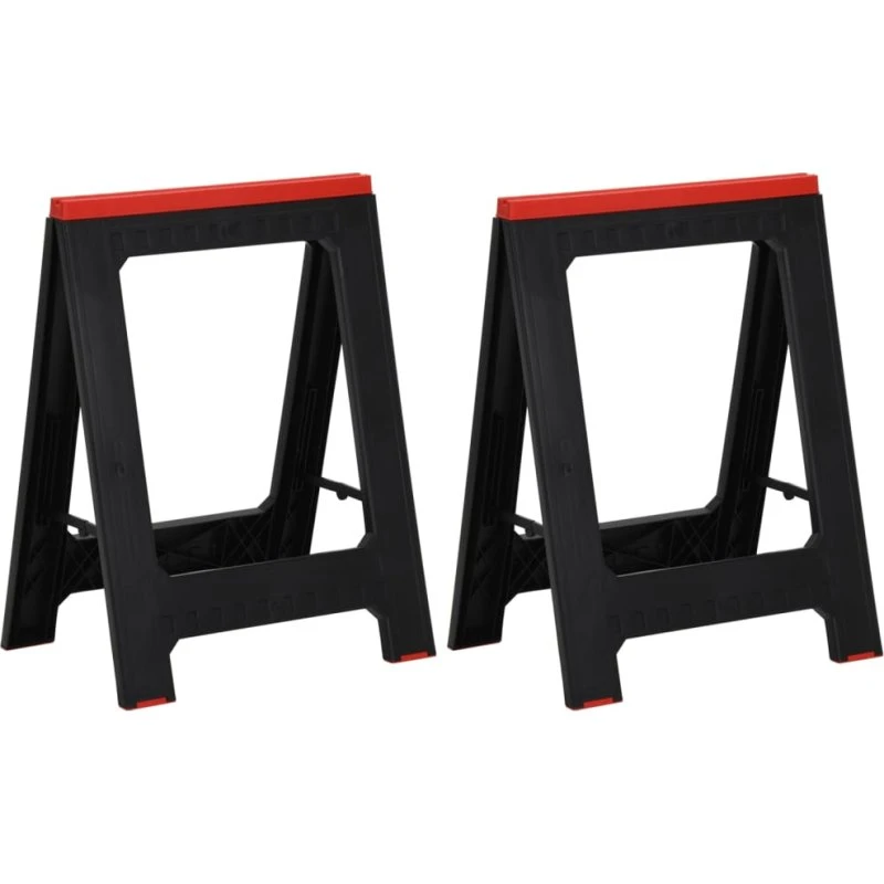 vidaXL foldbare arbejdsbukke 2 stk. 350 kg sort/rød