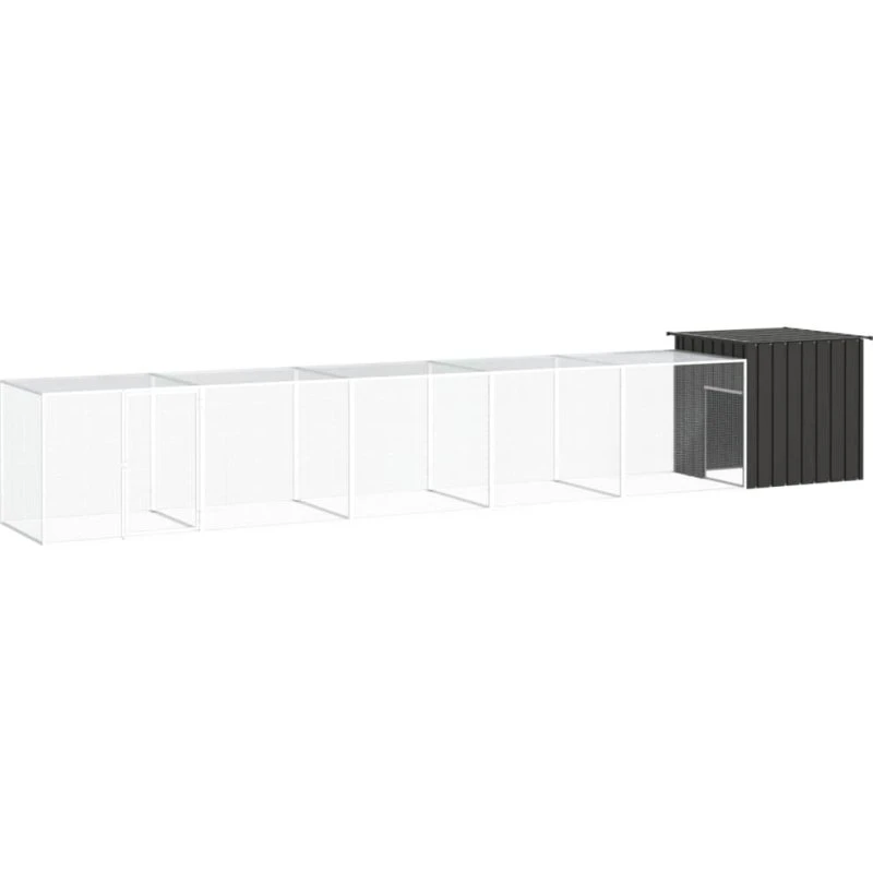 vidaXL hønsegård 600x91x100 cm galvaniseret stål antracitgrå