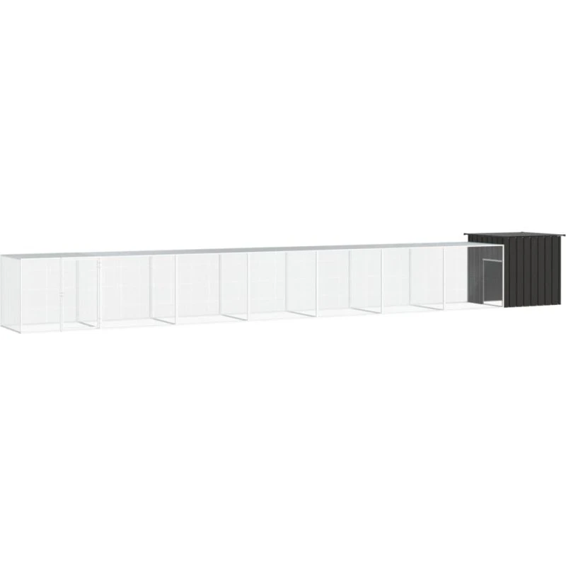 vidaXL Hønsegård 800x91x100 cm galvaniseret stål antracitgrå
