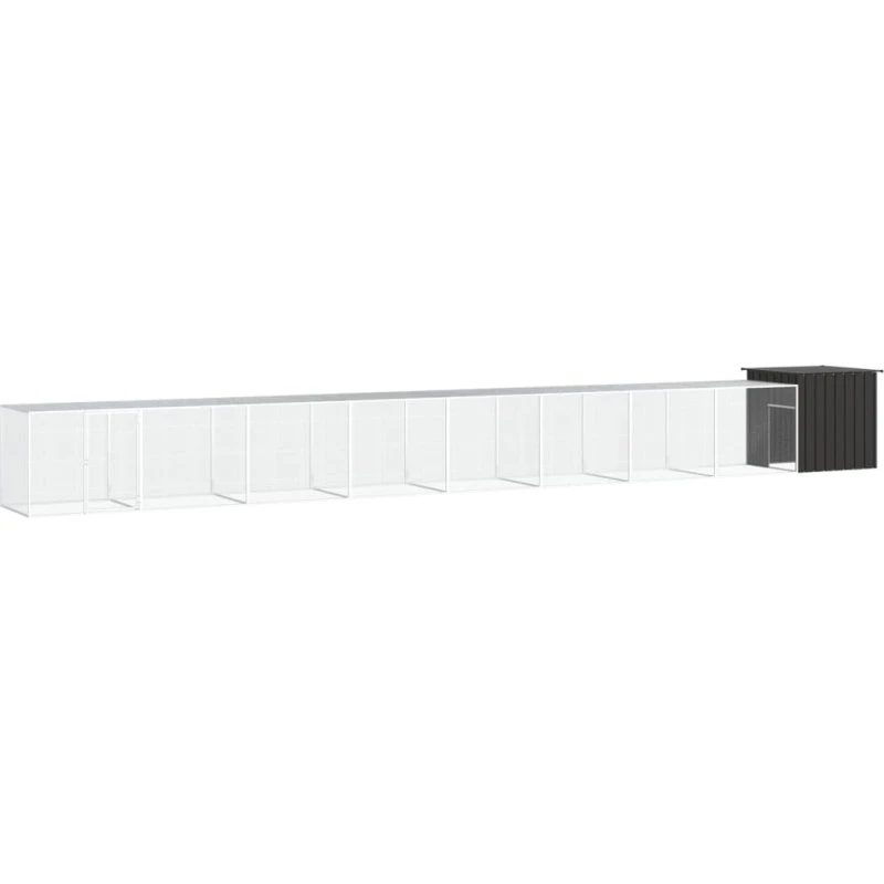 vidaXL Hønsegård 900x91x100 cm galvaniseret stål antracitgrå