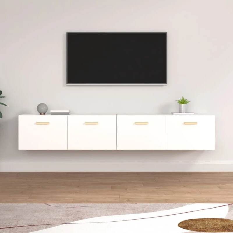 vidaXL Vægskabe 2 stk. 100x36,5x35 cm hvid konstrueret træ