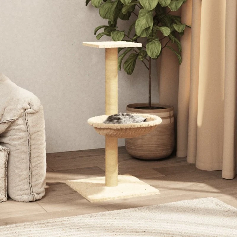 vidaXL Kradsetræ med sisalstolpe 74 cm cremefarvet