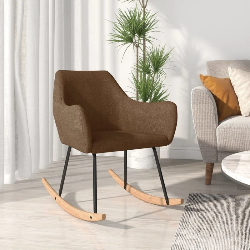 vidaXL Gyngestol stof brun, 53x75x72 cm