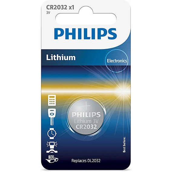 Philips CR2032/01B 3V Minicelle batteri (210 mAh) 1 stk
