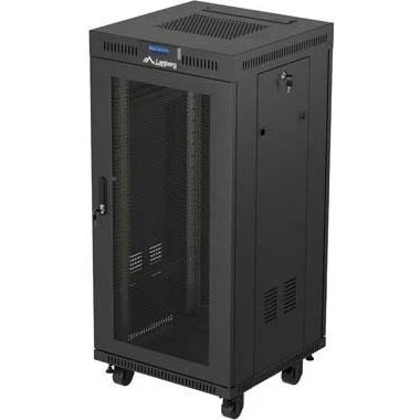 Lanberg FF01-6624-23BL 24U fritstående rackskab, sort