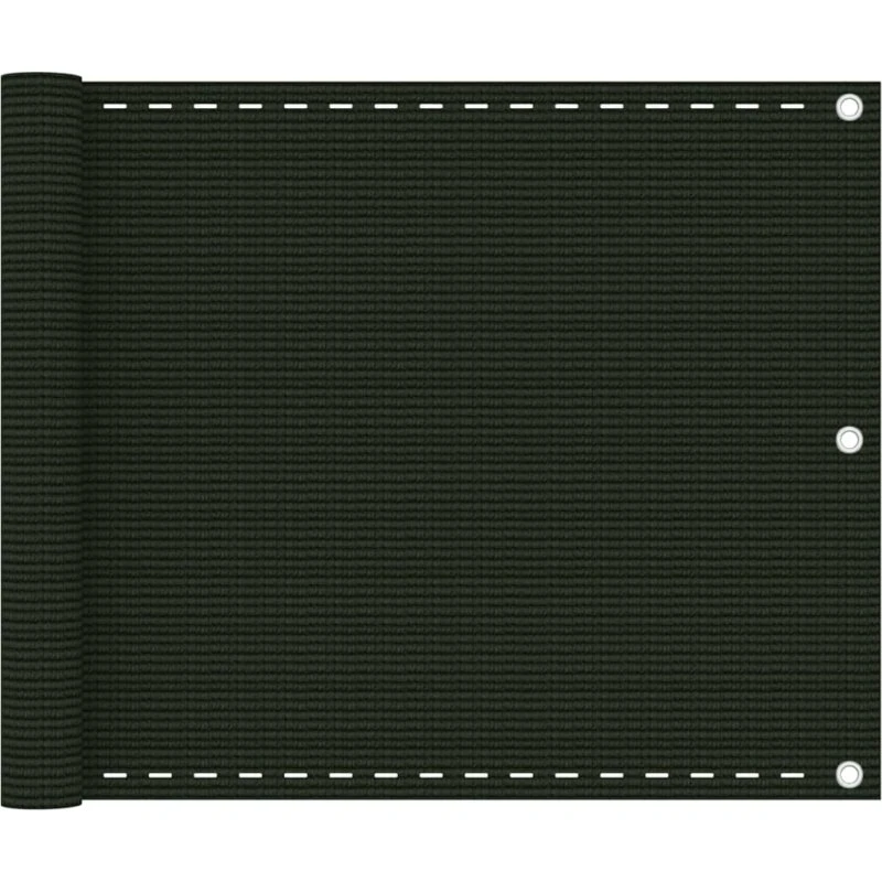 vidaXL altanafskærmning 75x400 cm HDPE mørkegrøn