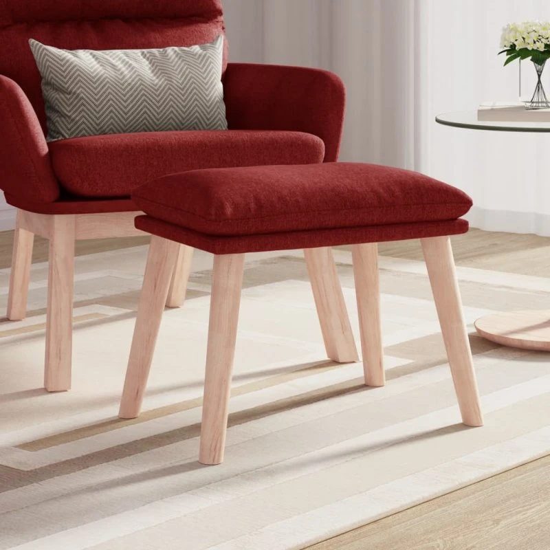 vidaXL Fodskammel 45x29,5x35 cm, Stof Vinrød