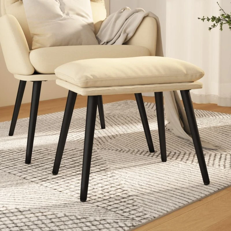vidaXL Fodskammel 45x29,5x35 cm Creme