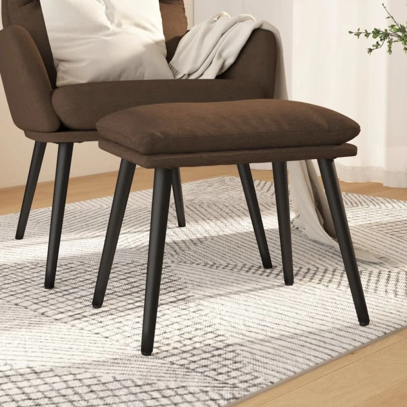 vidaXL Fodskammel 45x29,5x35 cm Brun Stof