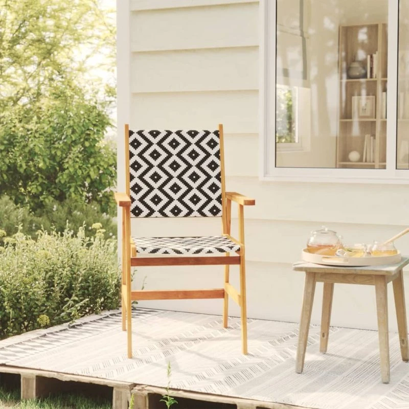 vidaXL Havestole 6 stk. Massivt Akacietræ med Polyrattan-Side