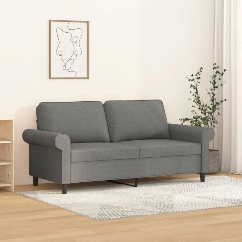 vidaXL 2-personers sofa 140 cm mørkegrå stof
