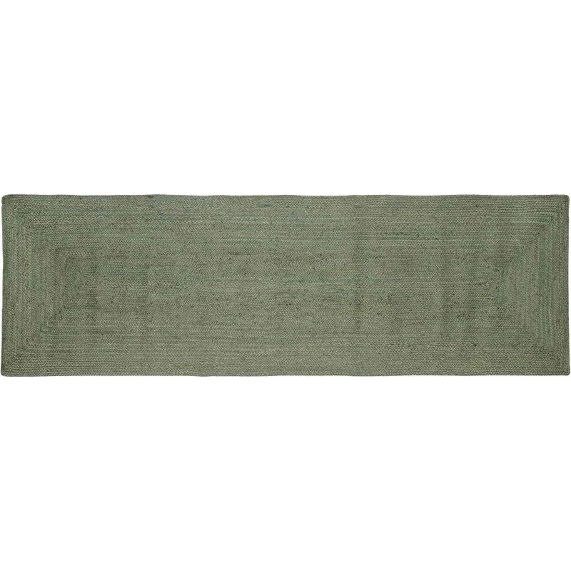 vidaXL Områdetæppe Rektangulær Olivengrønt 80 x 250 cm Jute