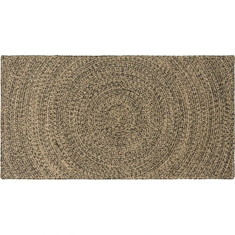 vidaXL Områdetæppe 60x110 cm Naturfarvet og Sort Jute