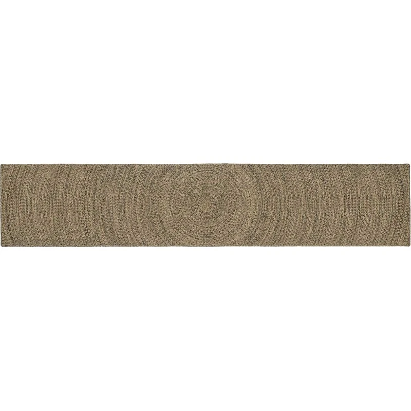 vidaXL Områdetæppe 60 x 400 cm Naturfarvet og Sort Jute
