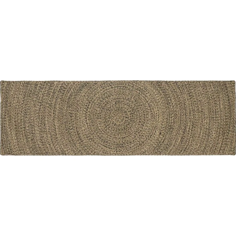 vidaXL Områdetæppe 80 x 250 cm Naturfarvet og Sort Jute