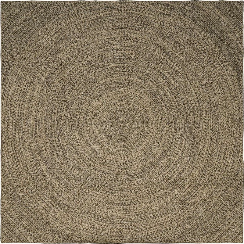 vidaXL Områdetæppe 240 x 240 cm Naturfarvet og Sort Jute