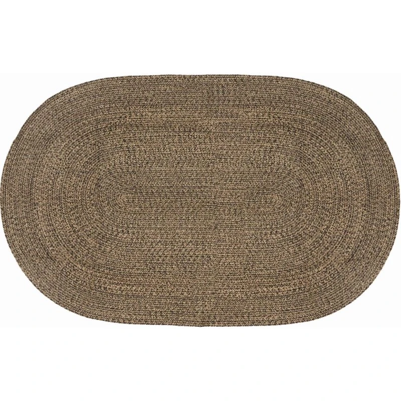vidaXL Sort Jute Områdetæppe 152 x 245 cm