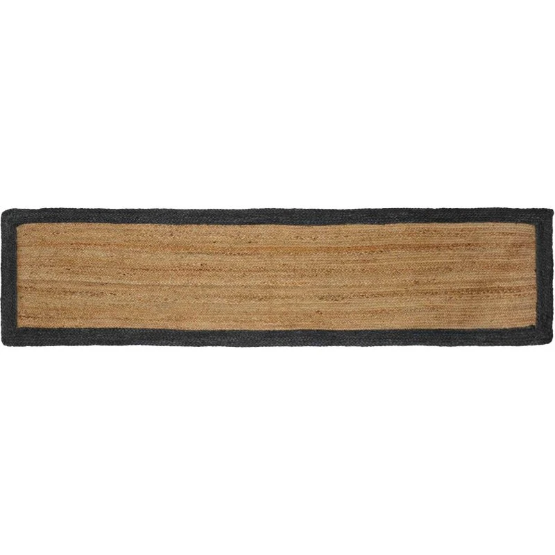 vidaXL Områdetæppe Jute 60 x 200 cm Naturgrå/Mørkegrå