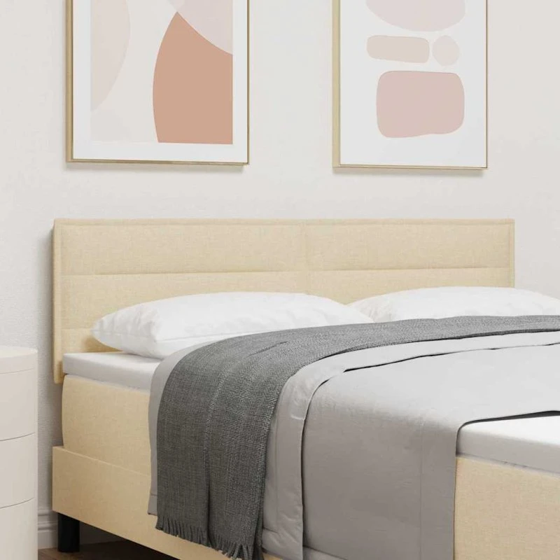 vidaXL Hovedgærde Creme 160 cm Stof