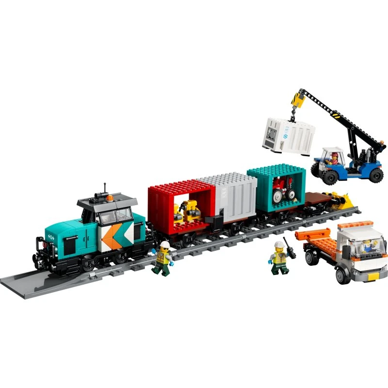 LEGO City Havnegodstog med kran og lastbil (60509)
