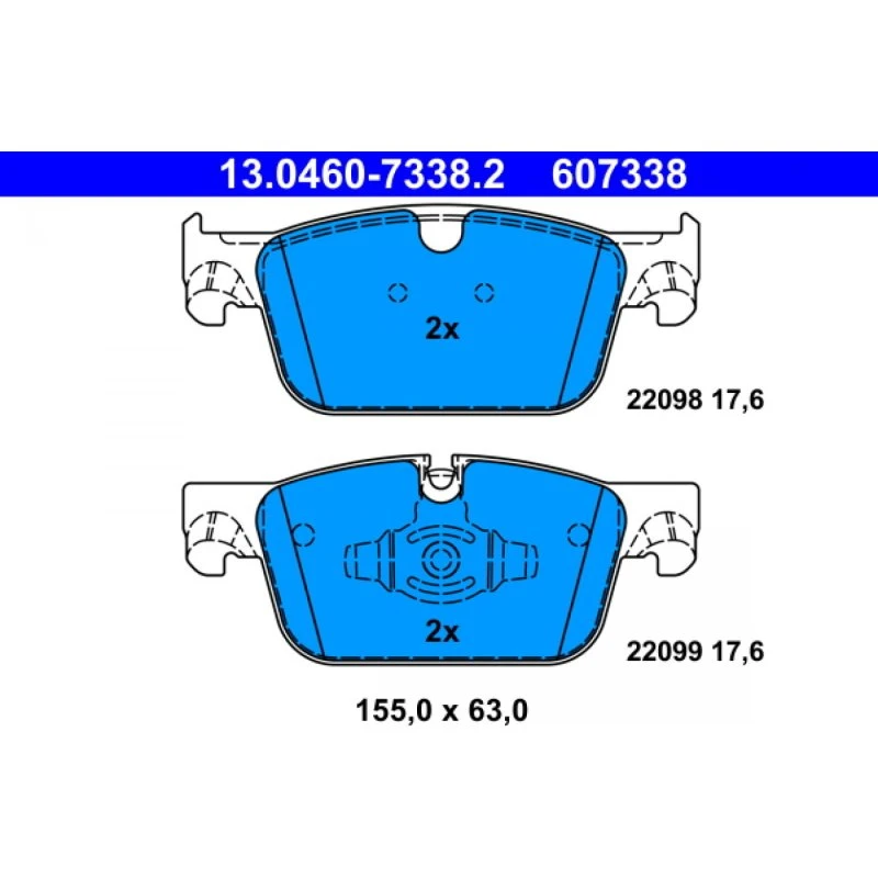ATE Bremseklodser 13.0460-7338.2 til VOLVO S60, S90, V60, XC60
