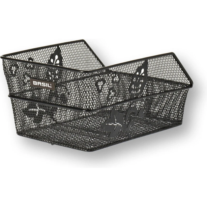 Basil Cento Flower S - Bagkurv, Sort (36x26x18 cm)