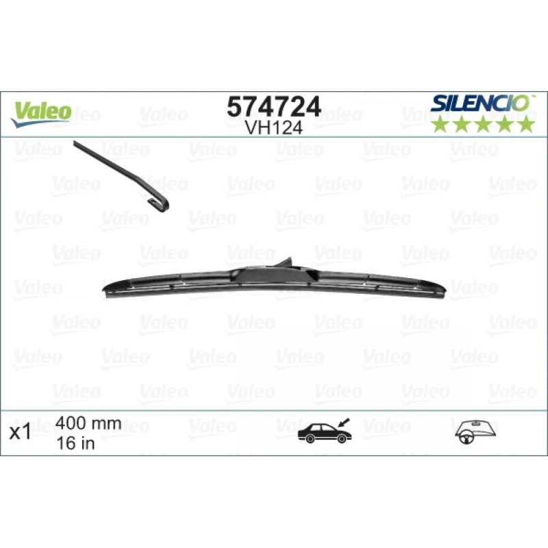 VALEO Viskerblad 574724 Silencio 400 mm, C12, til Renault, Hyundai, Toyota