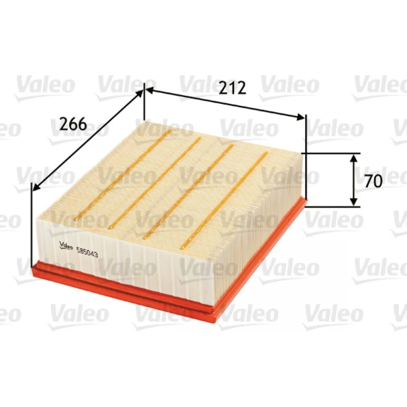 VALEO Luftfilter 585043 til AUDI A4 B6/B7 & SEAT EXEO