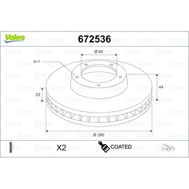 VALEO 672536 Bremseskive til MINI