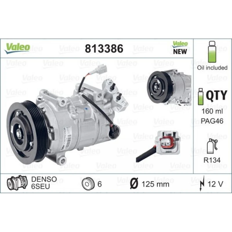 VALEO 813386 Kompressor til klimaanlæg for RENAULT