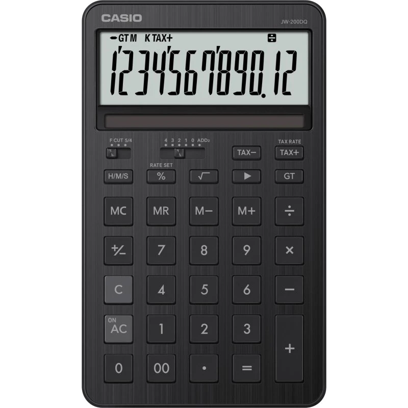 Casio JW-200DQ-BK Lommeregner, Sort