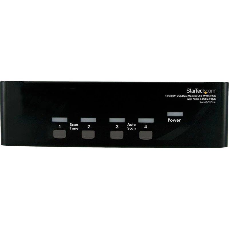StarTech.com SV431DDVDUA 4-Port DVI VGA KVM med Audio og USB 2.0 Hub