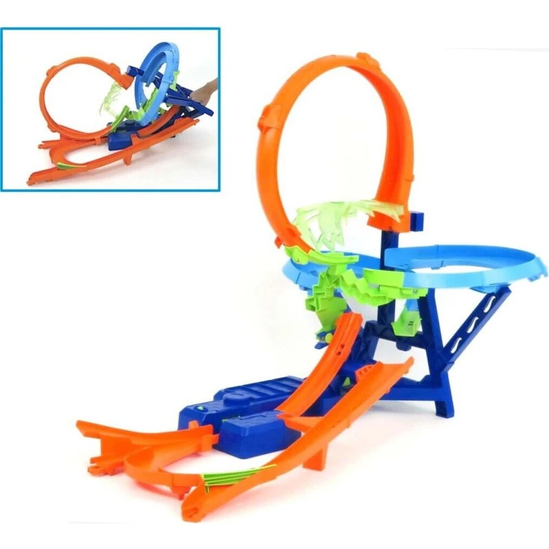 Hot Wheels Stunt Tracks Big Air Crash – Motoriseret Bilbane med Mid-air Crash