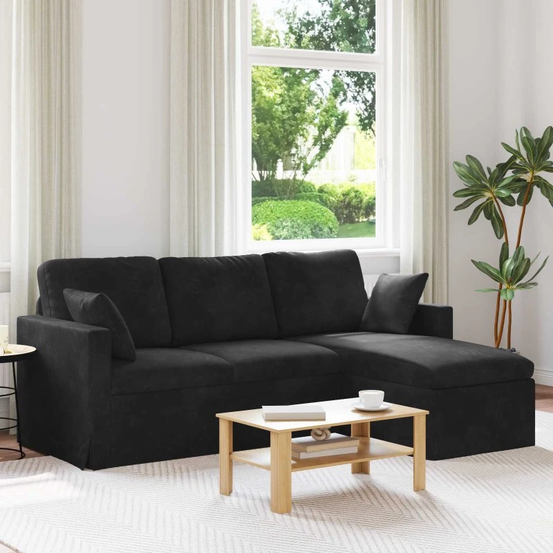 vidaXL Sofa Sort 198 x 134 x 80 cm