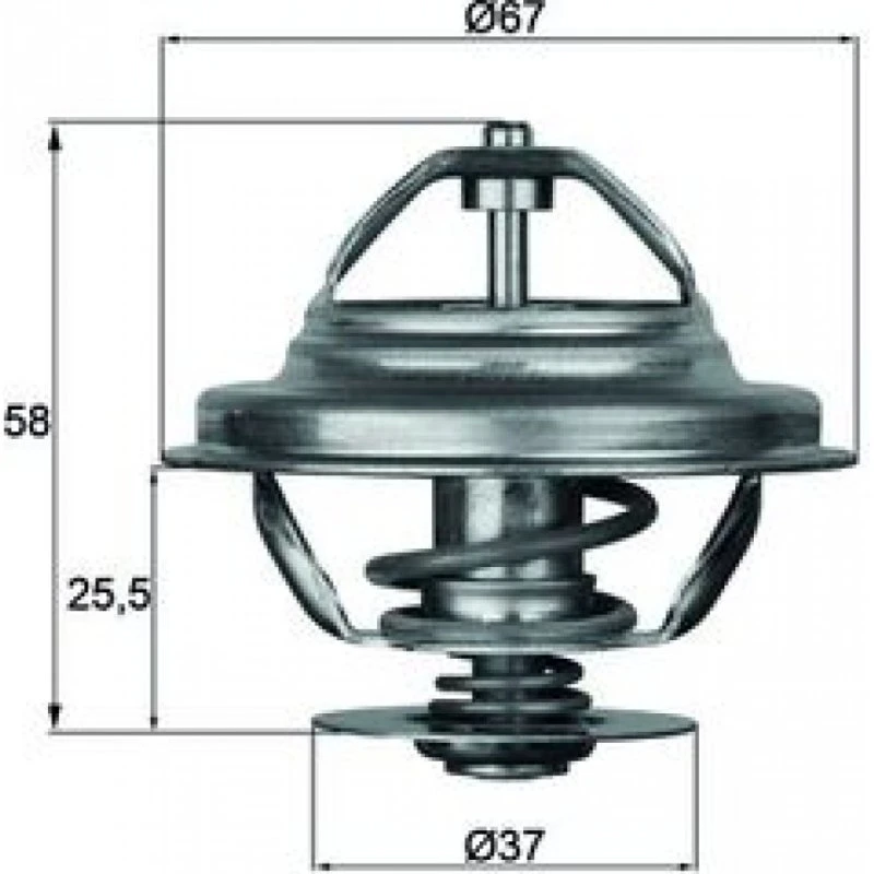 MAHLE TX 21 80D Termostat, Kølemiddel, 80°C, med pakning