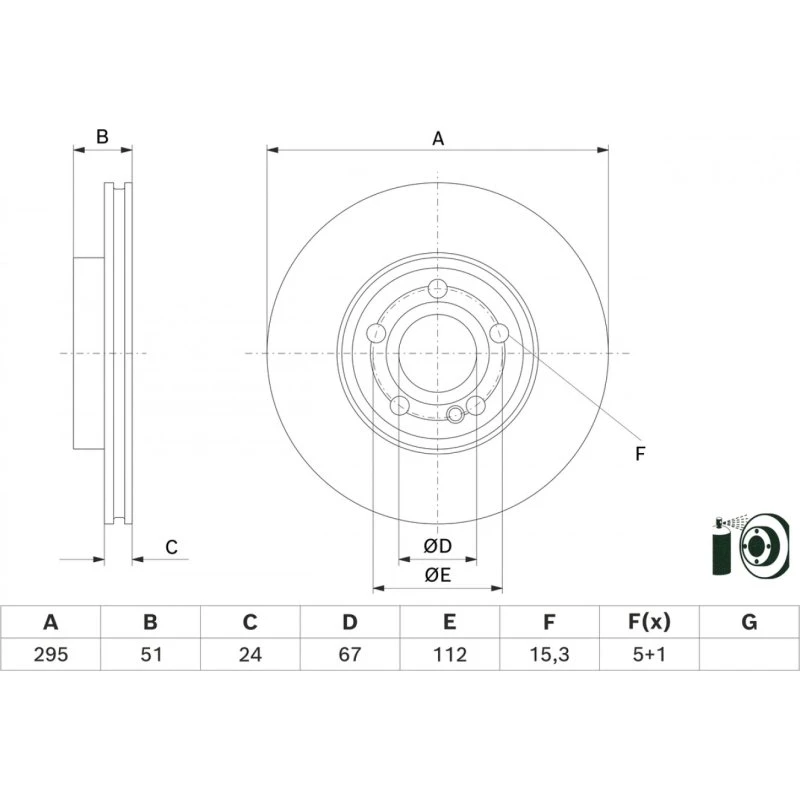 BOSCH Bremseskive 0 986 479 H74, ventileret, til Mercedes-Benz