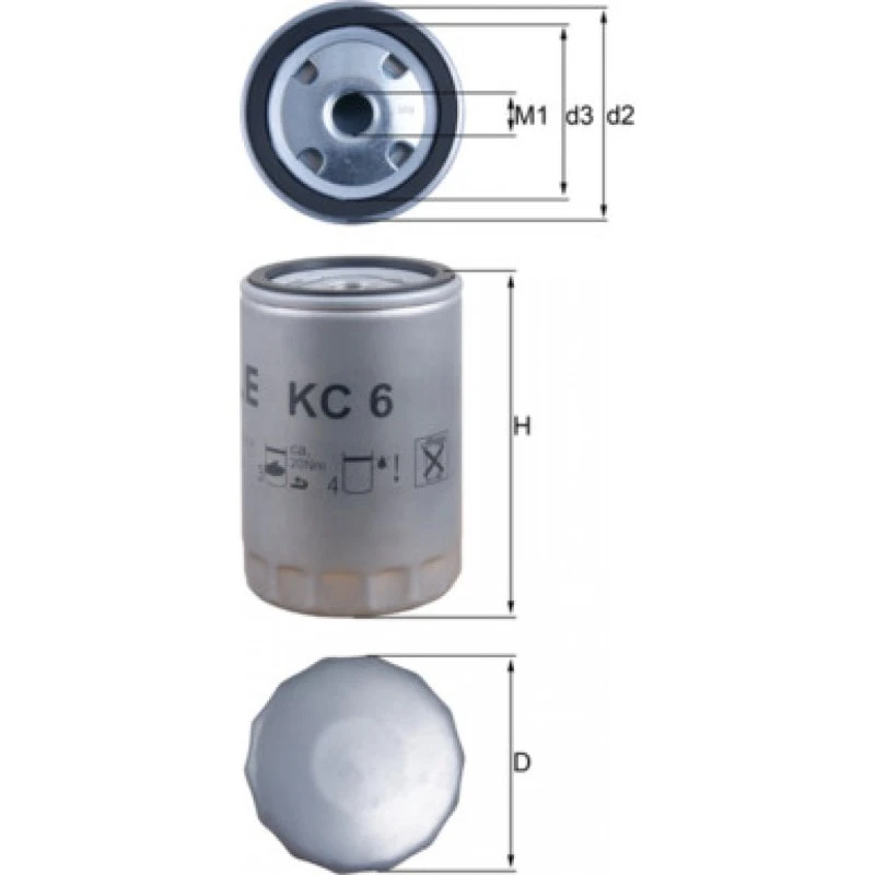 MAHLE KC 6 Brændstoffilter for FORD, FIAT, IVECO