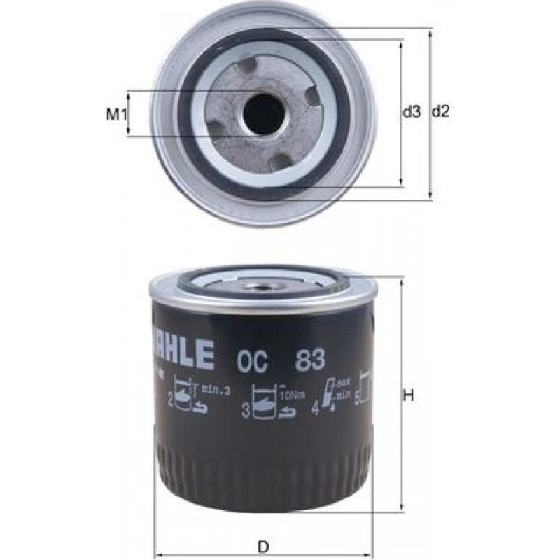 MAHLE ORIGINAL OC 83 Oliefilter til SEAT 124 & 124 Estate