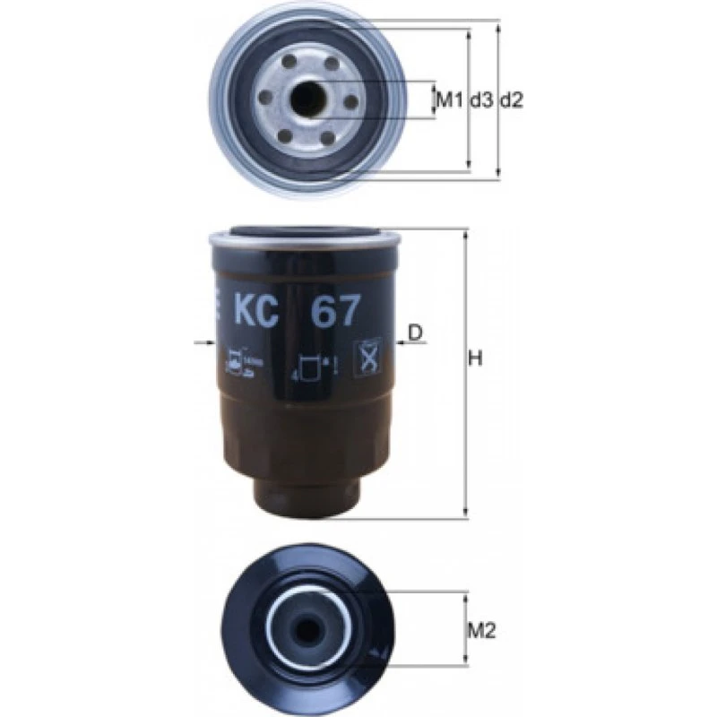MAHLE Brændstoffilter KC 67 til FORD/Nissan, 74700013